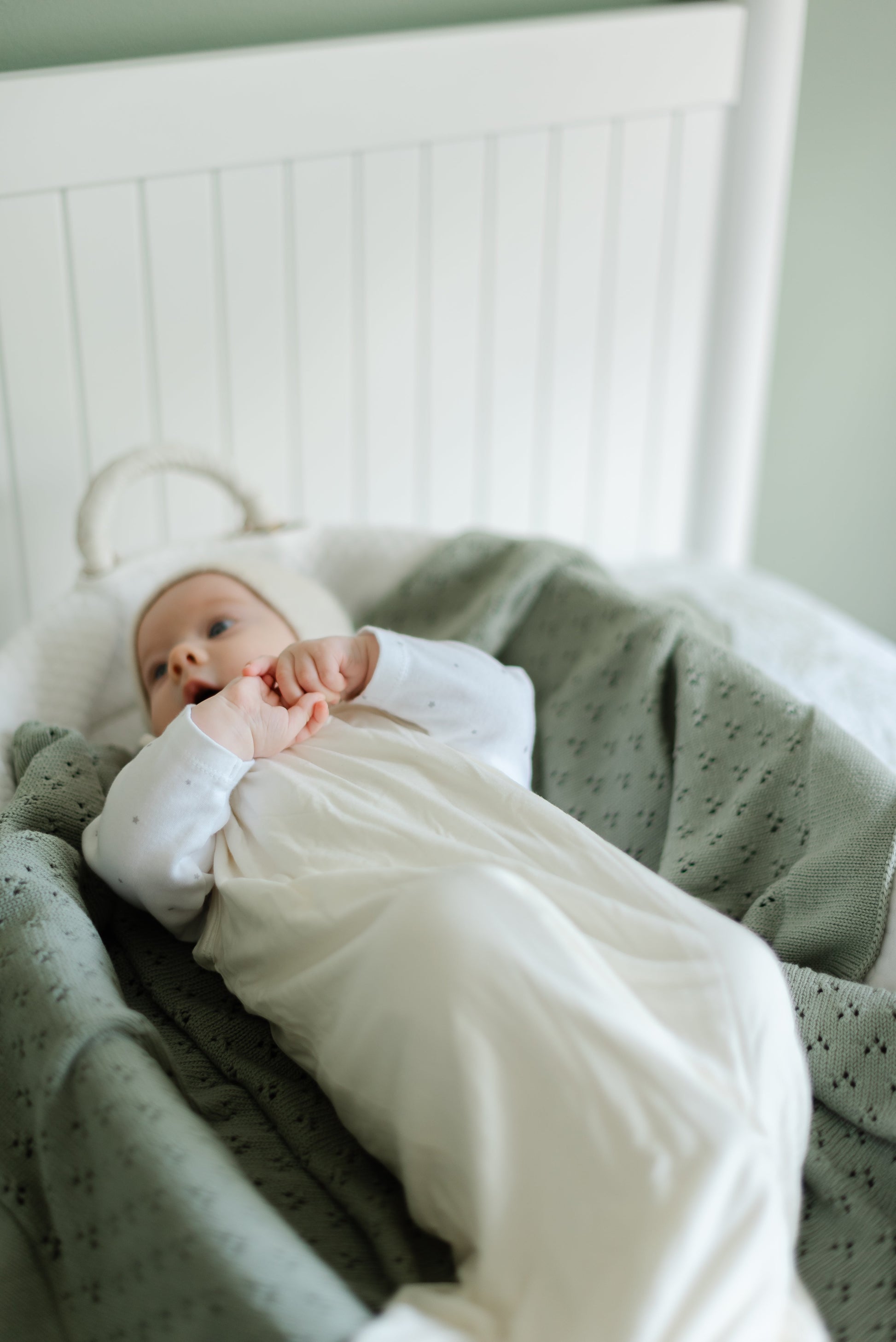 Mint Pointelle Knit Baby Blanket Little Mae And Co Little Mae & Co Everetts Place: Online Boutique