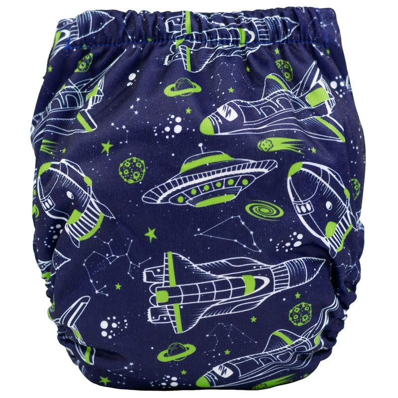 Tiny Tushies Newborn AIO Cloth Diaper with space pattern design