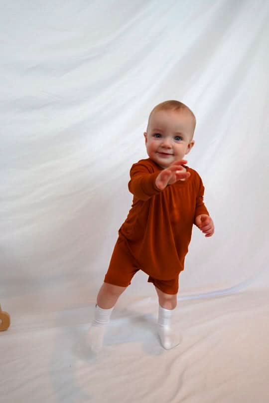 Bamboo Viscose Long Sleeve Biker Short Set
