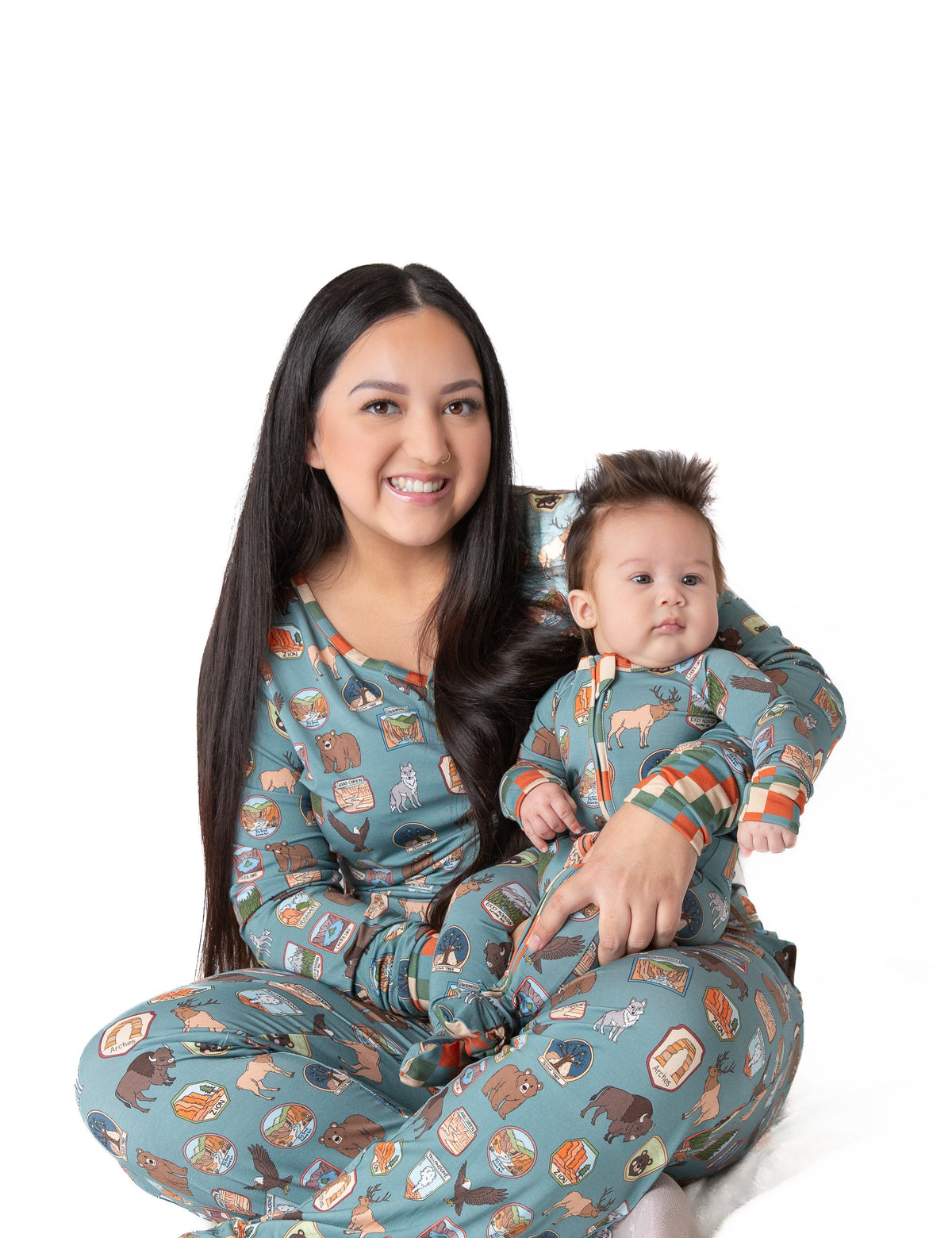 Women’s My First National Adventure Parks Long Sleeve Pajama Set | Wildlife Sleepwear by Rayn’s Tiny Stitches