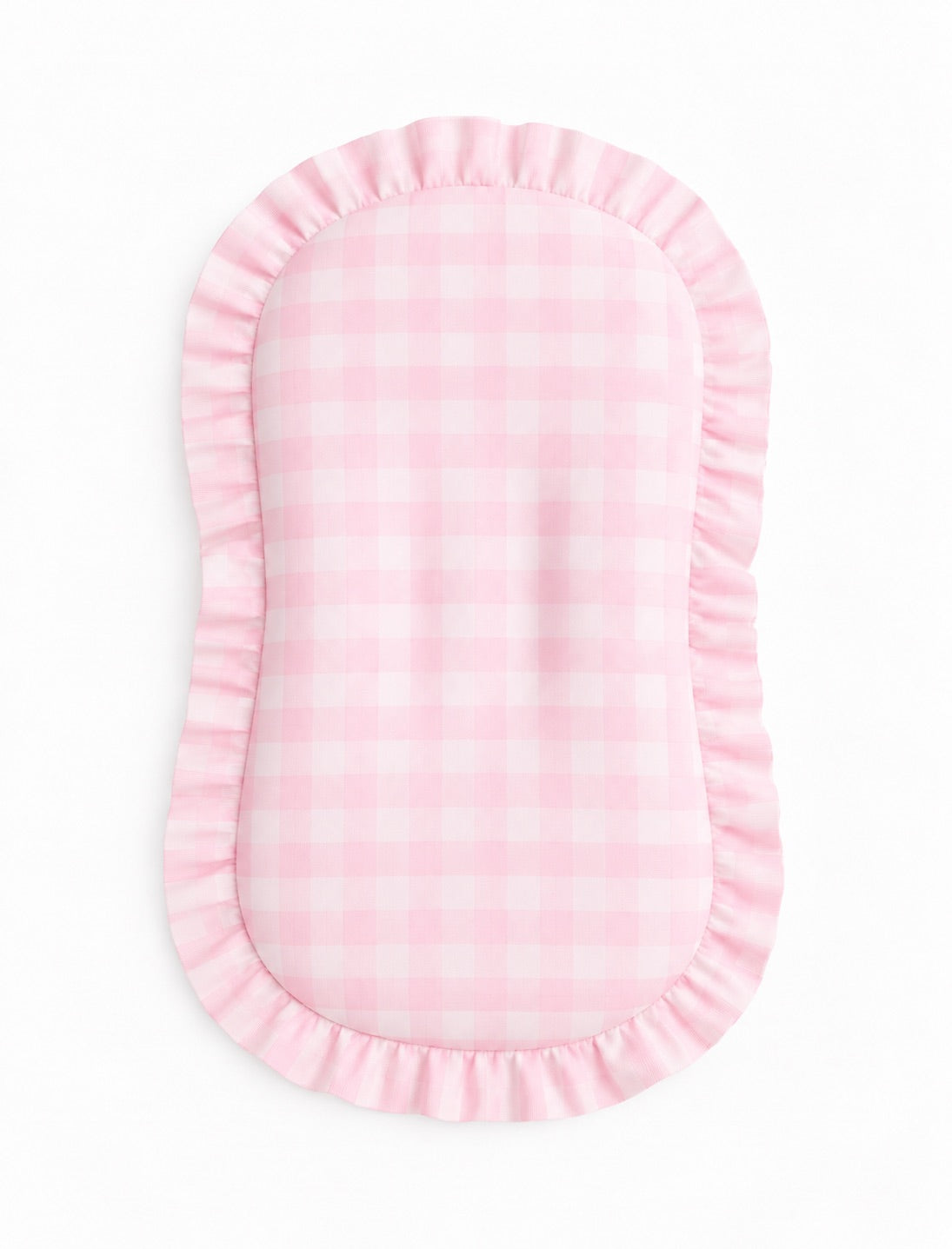 Light Pink Checkered Baby Lounger Cover by Little Mae & Co