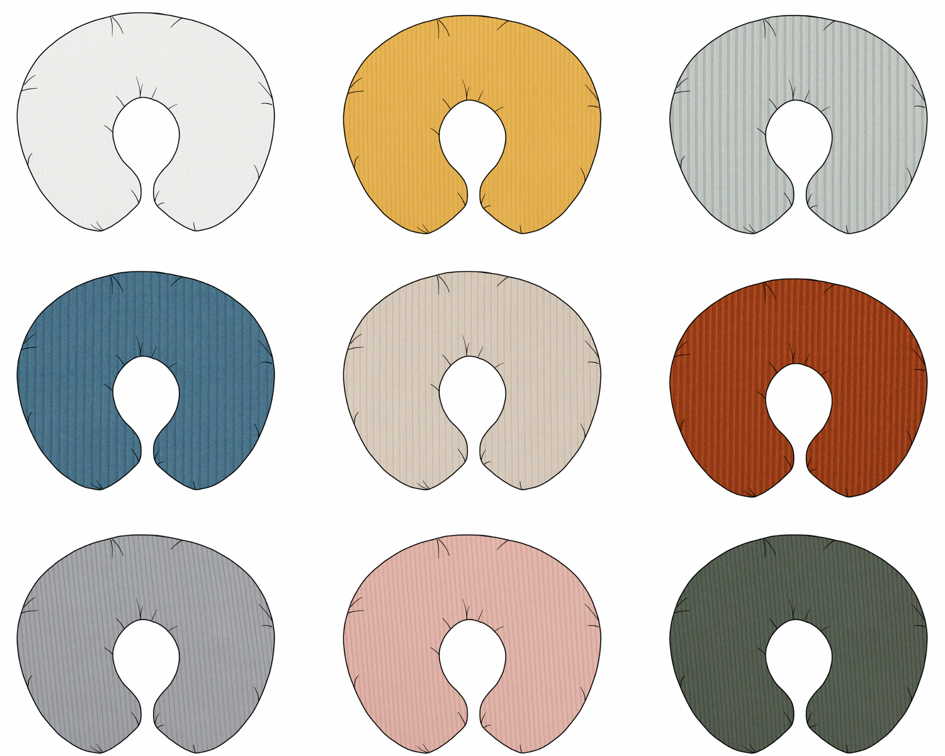 Rust Ribbed Nursing Pillow Cover For Feeding And Tummy Time Little Mae & Co Everetts Place: Online Boutique