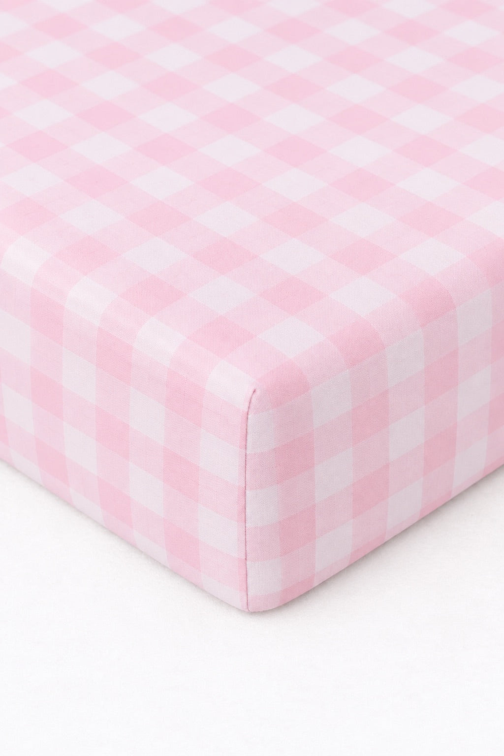 Light Pink Checkered Crib Sheet by Little Mae & Co