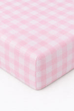 Light Pink Checkered Crib Sheet by Little Mae & Co