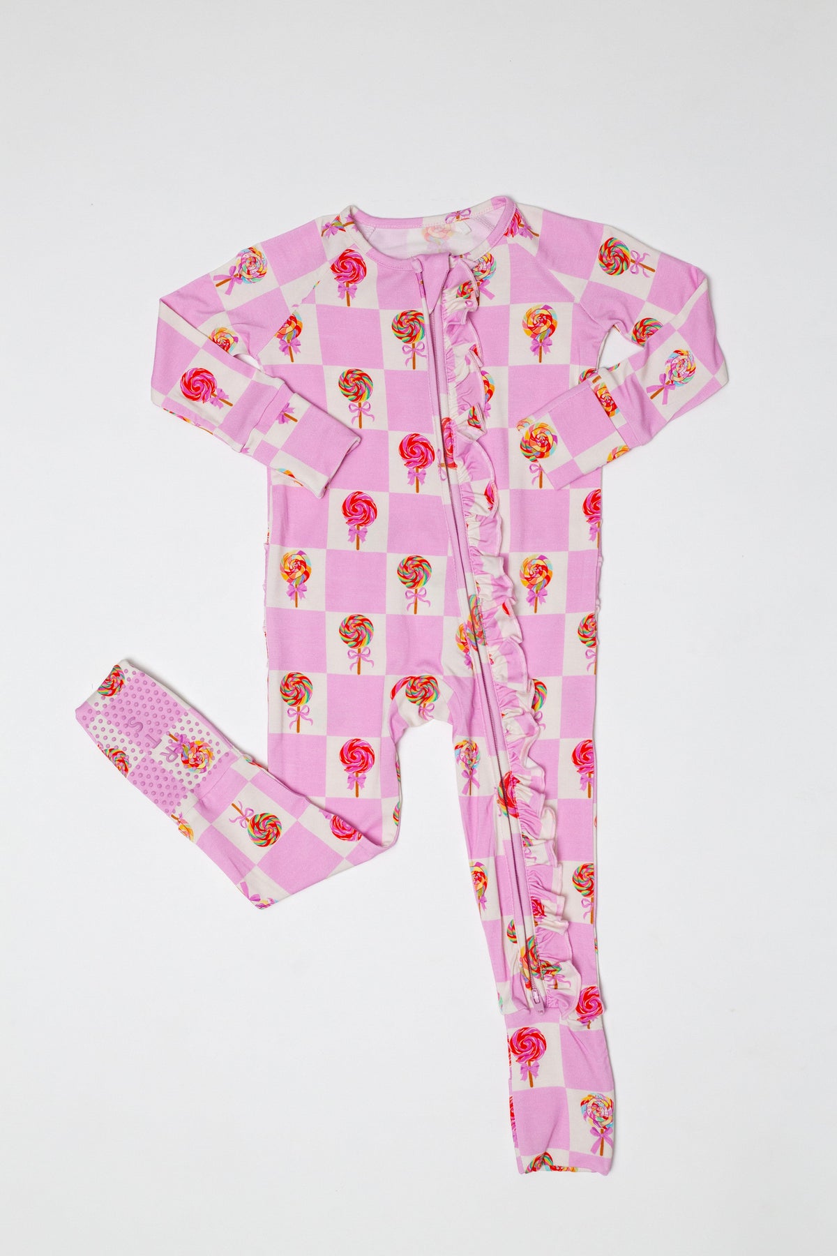 My First Lollipop Bamboo Onesie: Buttery Soft Pink Romper by Rayn’s Tiny Stitches