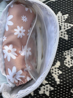 Wipes Clutch In Tan Check Multi Compartment Wet Bag For Diapering The Good Village Cloth Co. 