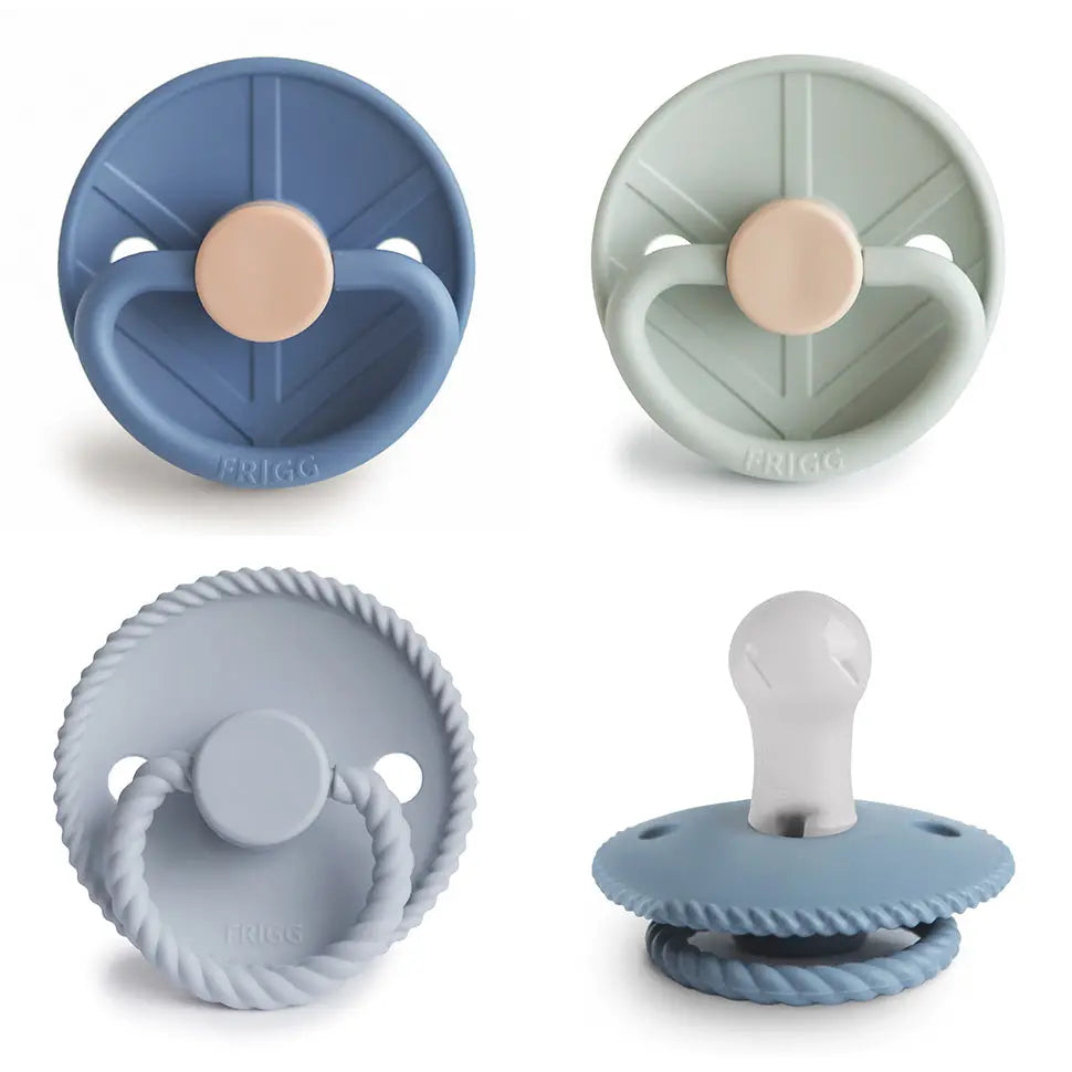 FRIGG Silicone Pacifier Four Pack for Baby Comfort with Safe Design and Soft Colors Mushie