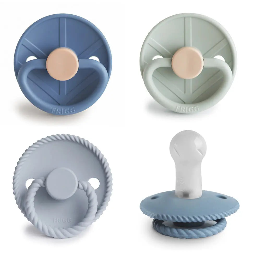 FRIGG Silicone Pacifier Four Pack for Baby Comfort with Safe Design and Soft Colors Mushie