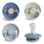 Mushie FRIGG Silicone Pacifier Four Pack for Baby Comfort with Safe Design and Soft Colors - Baby & Toddler > Baby Health > Pacifiers & Teethers SILICONE FRIGG PACIFIERS