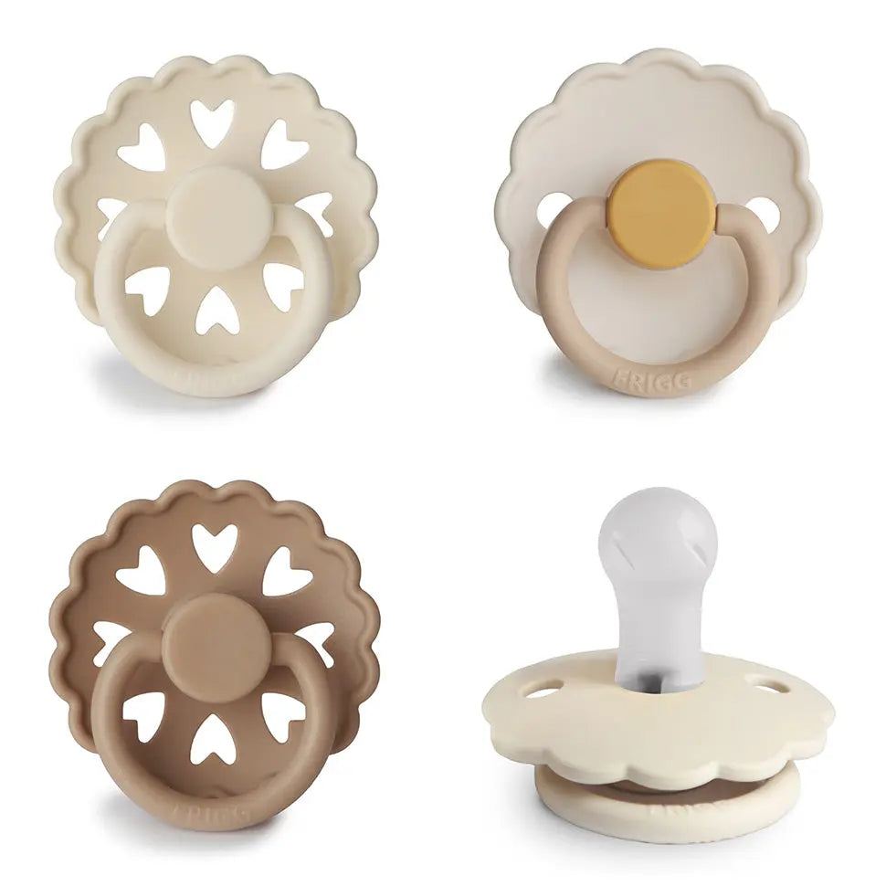 FRIGG Silicone Pacifier Four Pack for Baby Comfort with Safe Design and Soft Colors Mushie