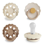 Mushie FRIGG Silicone Pacifier Four Pack for Baby Comfort with Safe Design and Soft Colors - Baby & Toddler > Baby Health > Pacifiers & Teethers SILICONE FRIGG PACIFIERS