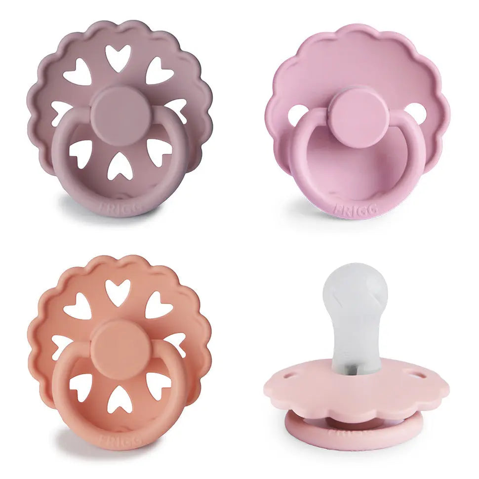FRIGG Silicone Pacifier Four Pack for Baby Comfort with Safe Design and Soft Colors Mushie