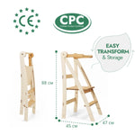 Goodevas Adjustable Step Tower - Wooden Kids Step Stool for All Ages - Furniture > Baby & Toddler Furniture > High Chairs & Booster Seats > High Chairs