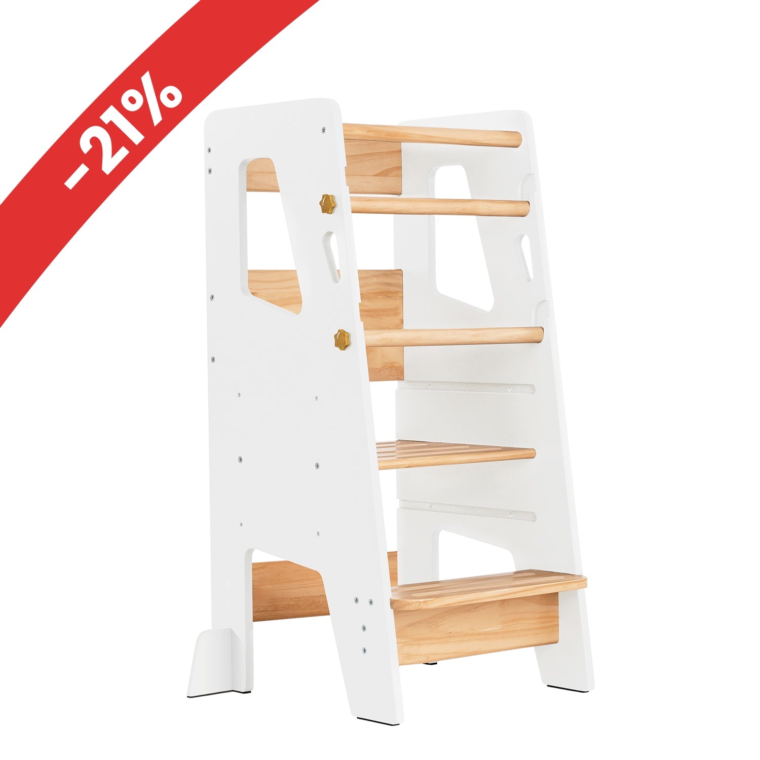 Adjustable Toddler Kitchen Tower with Safety Bars