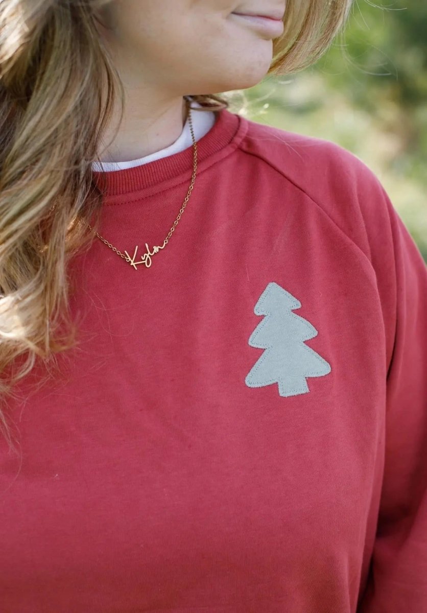 Adult Christmas Tree Patch Crewneck Sweatshirt Little Joy Co. Everetts Place Boutique