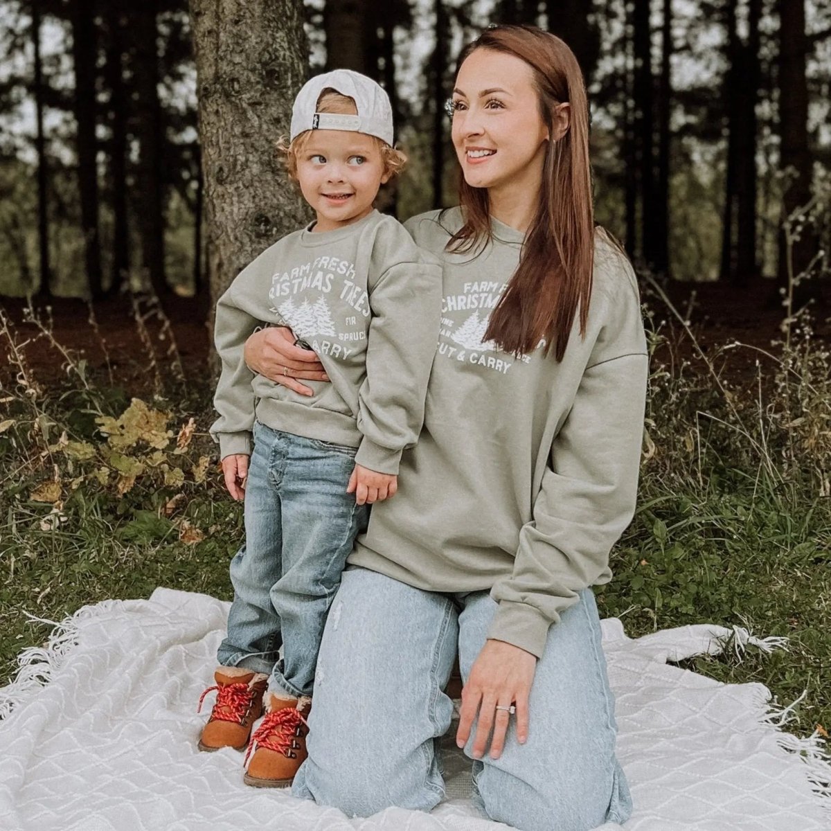 Adult Farm Fresh Christmas Trees Crewneck Sweatshirt Little Joy Co. Everetts Place Boutique