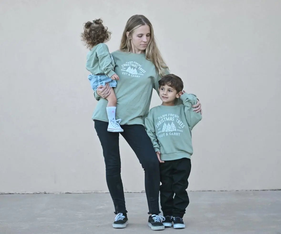 Adult Farm Fresh Christmas Trees Crewneck Sweatshirt Little Joy Co. Everetts Place Boutique