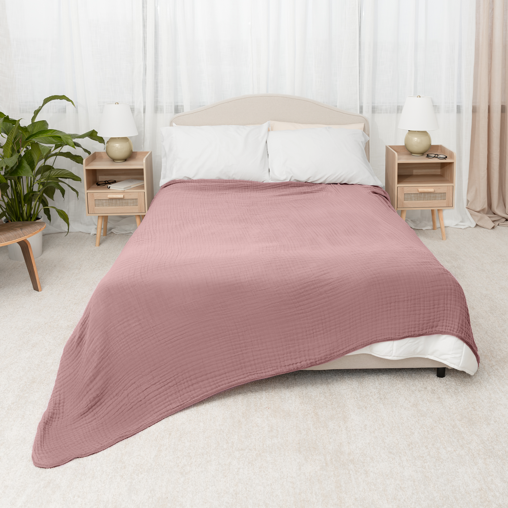 Adult Mauve Muslin Blanket for Cozy Home Comfort Everyday Comfy Cubs Everetts Place: Online Boutique