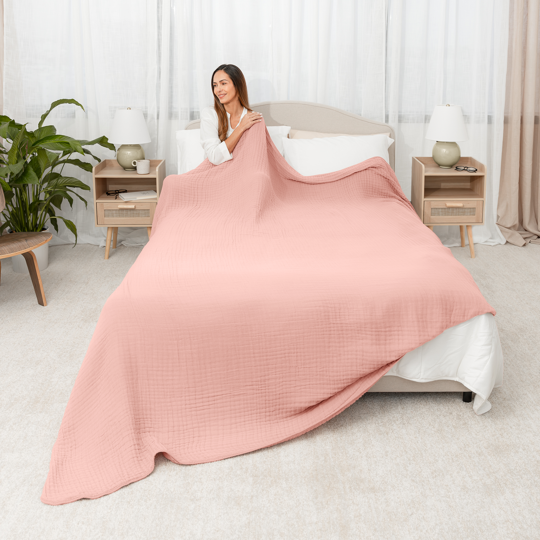 Adult Muslin Blanket Lace Pink Soft Warm Cozy Blanket Comfy Cubs Everetts Place: Online Boutique