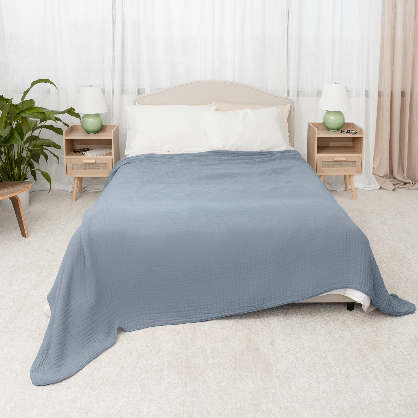 Adult Muslin Blanket Pacific Blue by Comfy Cubs Cozy Comfort Comfy Cubs Everetts Place: Online Boutique