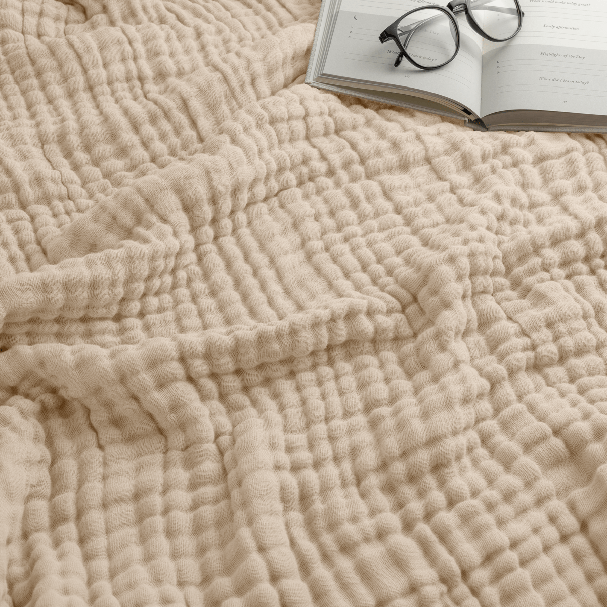 Adult Muslin Blanket Sand Cozy Warmth And Soft Comfort - Everetts Place Boutique - 