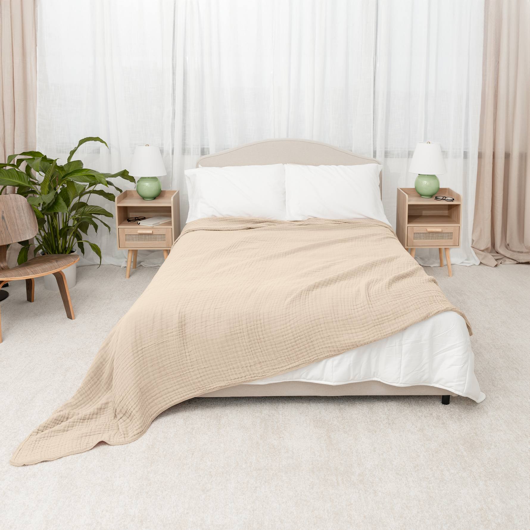 Adult Muslin Blanket Sand Cozy Warmth And Soft Comfort Comfy Cubs Everetts Place: Online Boutique