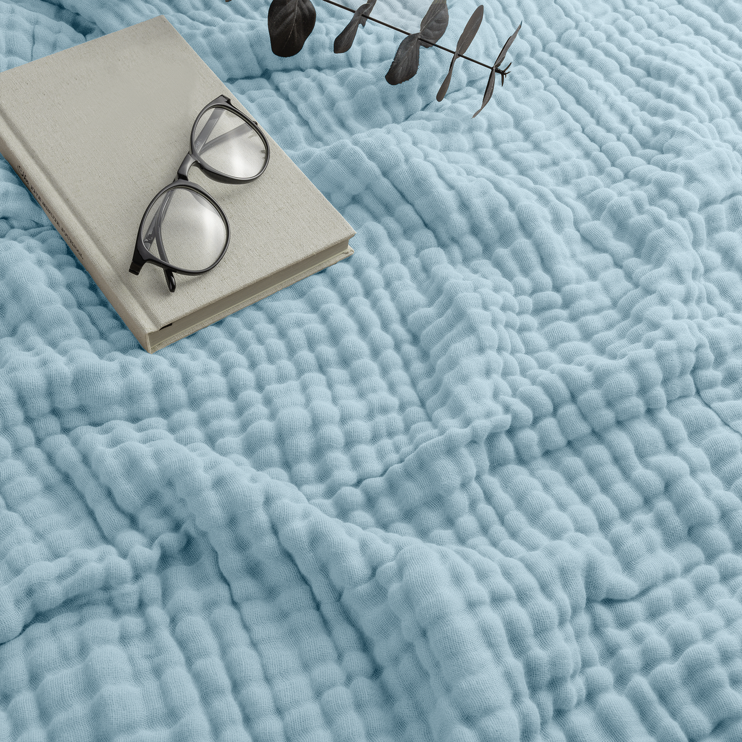Adult Muslin Blanket Sky Blue Cotton Soft Warm Cozy Throw Comfy Cubs Everetts Place: Online Boutique 45.99