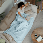 Adult Muslin Blanket Sky Blue Cotton Soft Warm Cozy Throw Comfy Cubs Everetts Place: Online Boutique