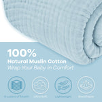 Adult Muslin Blanket Sky Blue Cotton Soft Warm Cozy Throw Comfy Cubs Everetts Place: Online Boutique