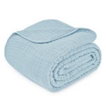 Adult Muslin Blanket Sky Blue Cotton Soft Warm Cozy Throw Comfy Cubs Everetts Place: Online Boutique