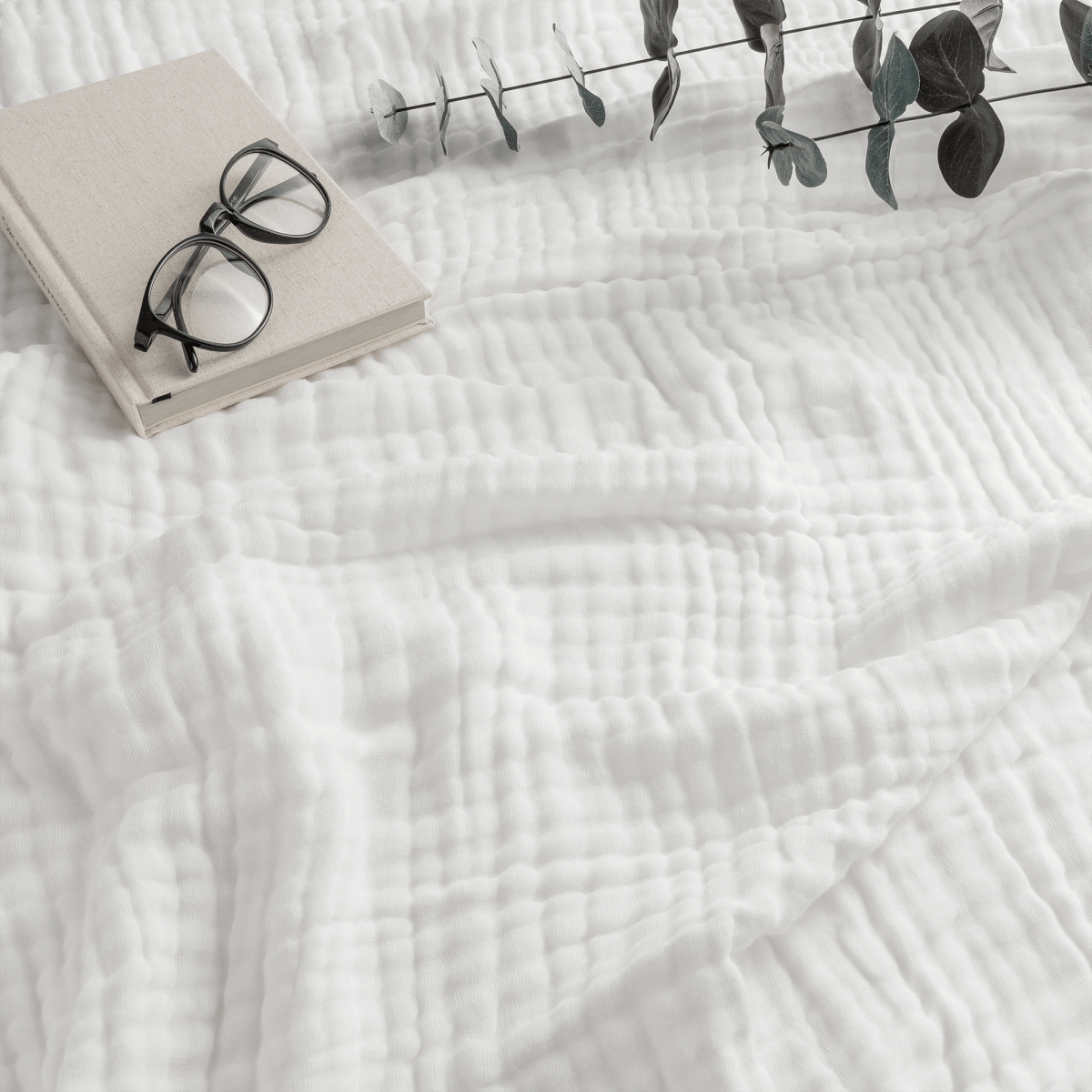 Adult Muslin Blanket White Cozy Breathable Throw For Home - Everetts Place Boutique - 