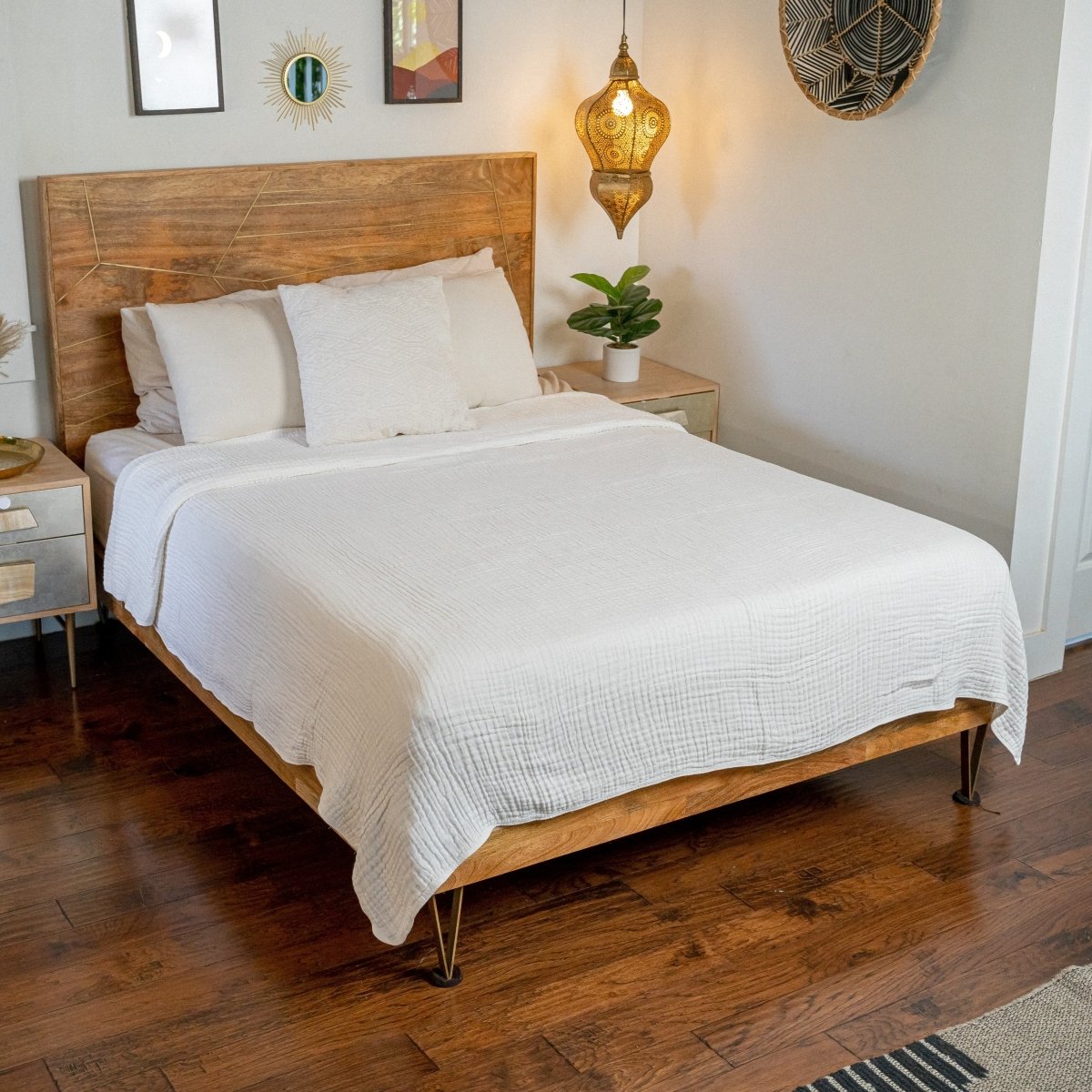 Adult Muslin Blanket White Cozy Breathable Throw For Home - Everetts Place Boutique - 
