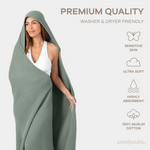 Adult Muslin Hooded Towel Robe After Bath Comfy Cubs Comfy Cubs Everetts Place: Online Boutique