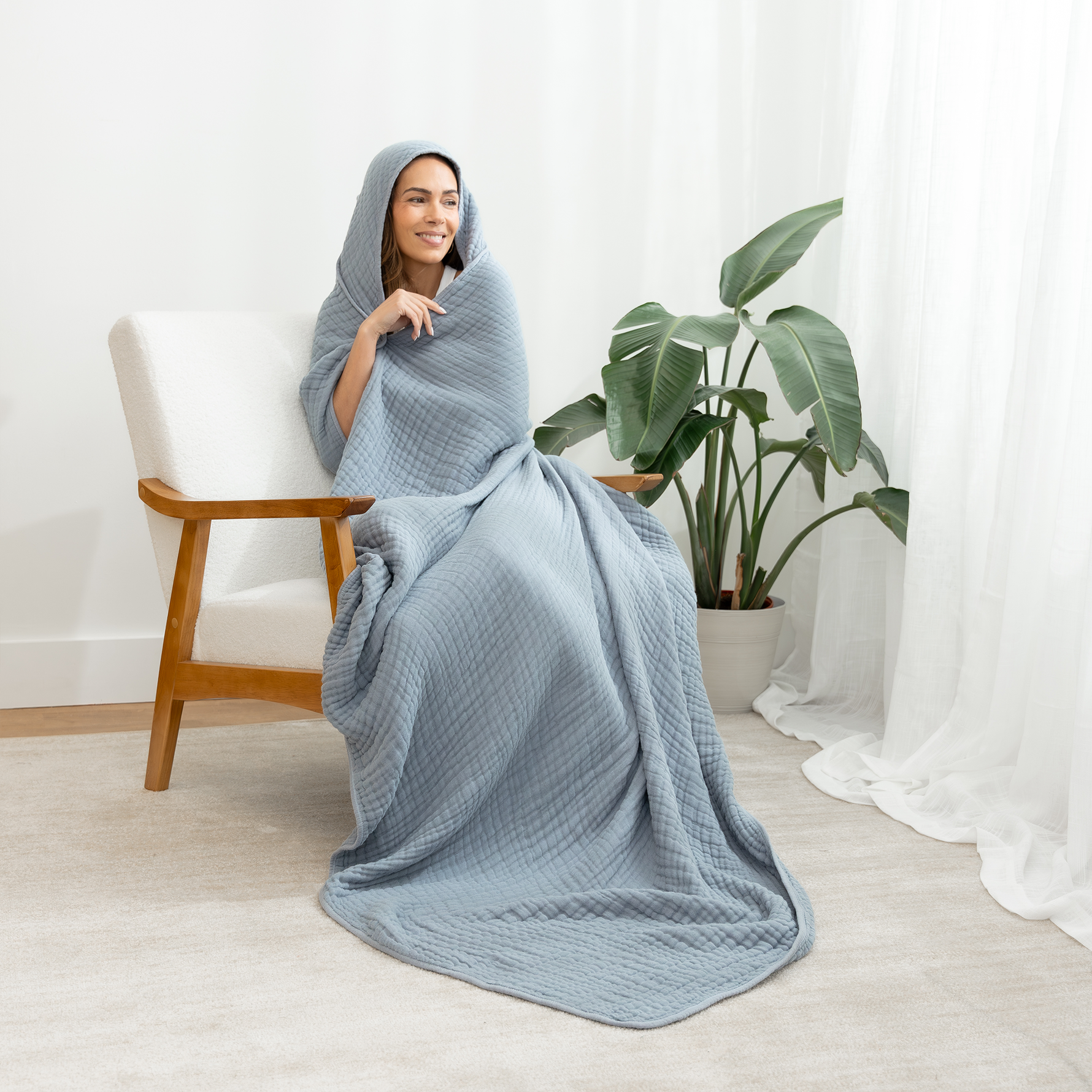 Adult Muslin Hooded Towel Robe After Bath Comfy Cubs Comfy Cubs Everetts Place: Online Boutique