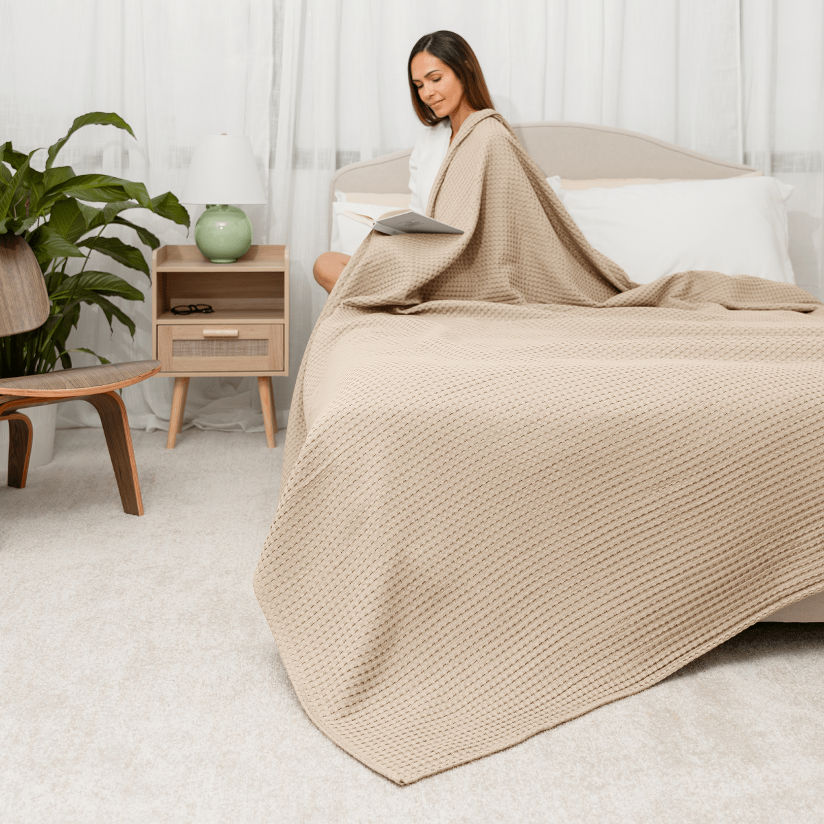 Adult Sand Waffle Blanket Comfy Cubs Cotton Comfort - Everetts Place Boutique - 