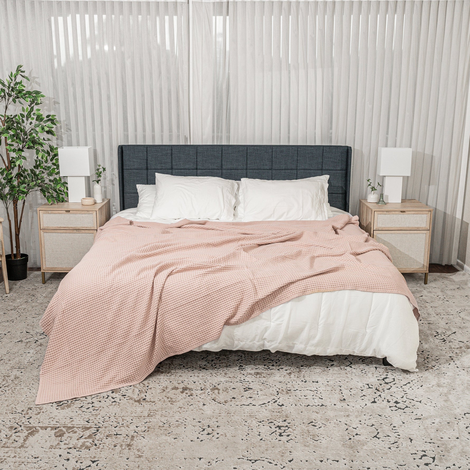 Adult Waffle Blankets Blush Cotton Soft Cozy Luxury Comfy Cubs Everetts Place: Online Boutique