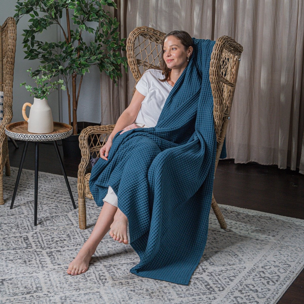 Comfy Cubs Adult Waffle Blankets Neptune 100 Cotton Cozy Comfort - Everetts Place Boutique - 