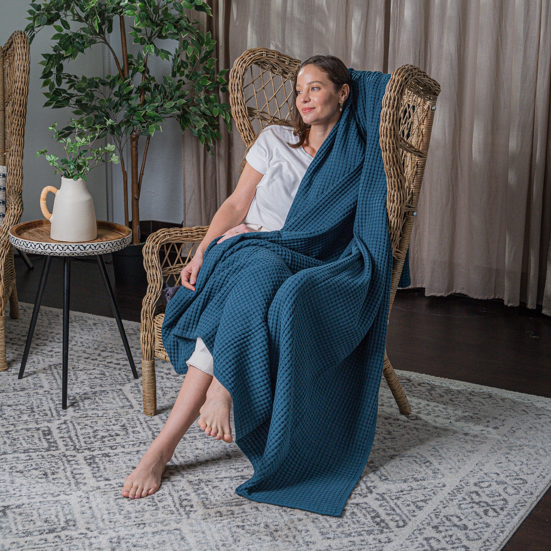 Adult Waffle Blankets Neptune 100 Cotton Cozy Comfort Comfy Cubs Everetts Place: Online Boutique