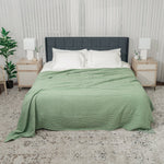 Adult Waffle Blankets Sage Cotton Luxury By Comfy Cubs - Everetts Place Boutique - 