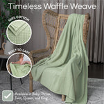 Adult Waffle Blankets Sage Cotton Luxury By Comfy Cubs - Everetts Place Boutique - 