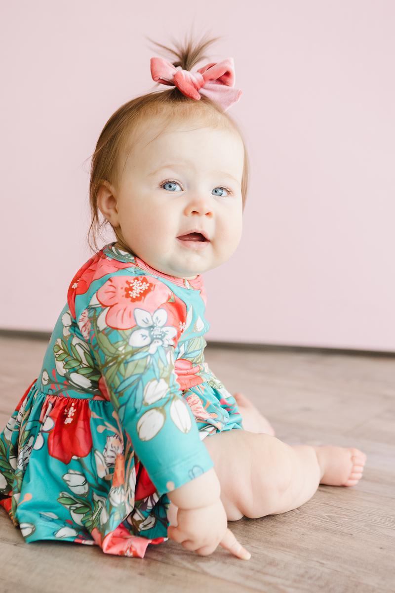 After The Rain Twirl Bodysuit Sleeve Infant Outfit - Everetts Place Boutique - Twirl Bodysuit - 3/4 Sleeve
