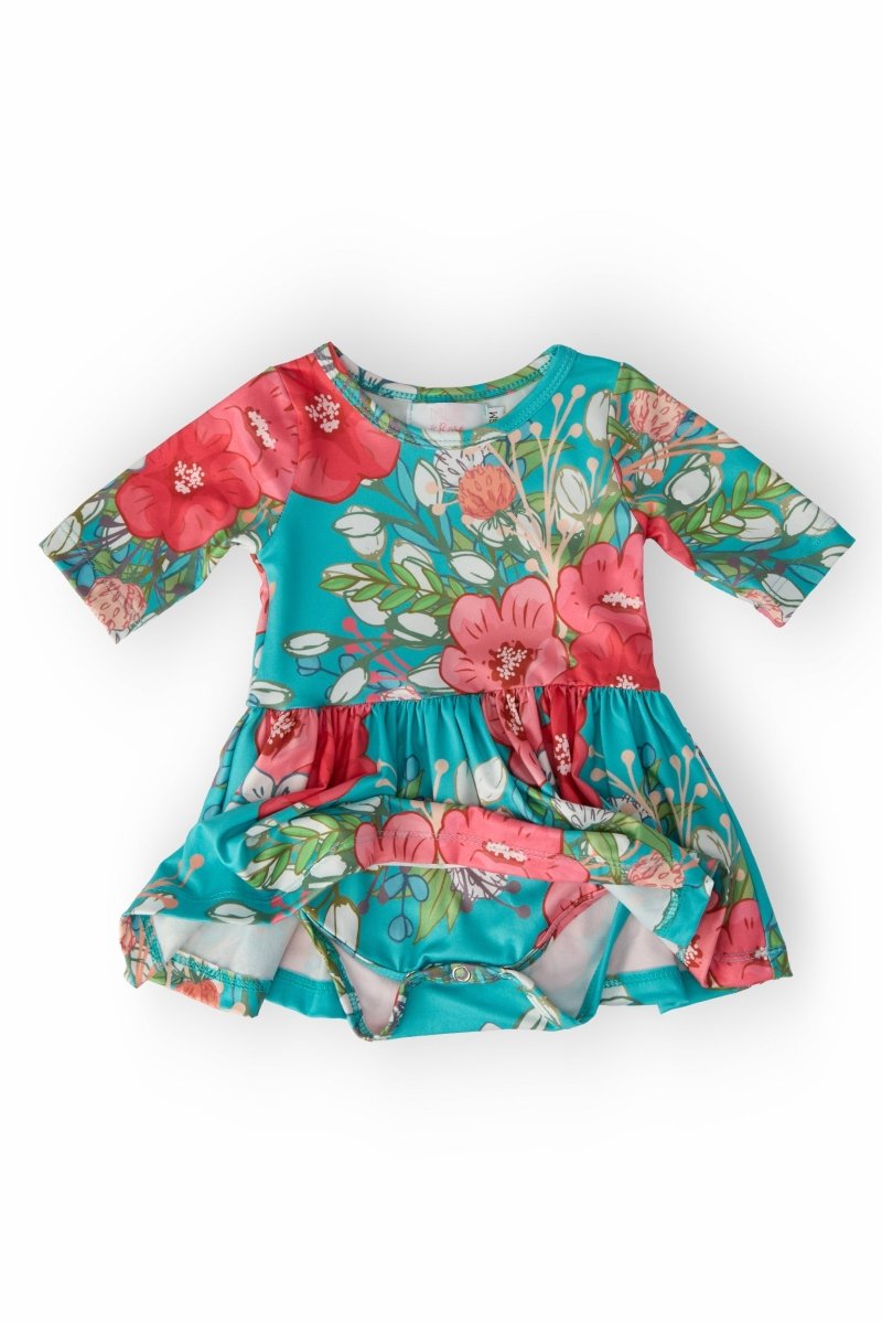 After The Rain Twirl Bodysuit Sleeve Infant Outfit - Everetts Place Boutique - Twirl Bodysuit - 3/4 Sleeve