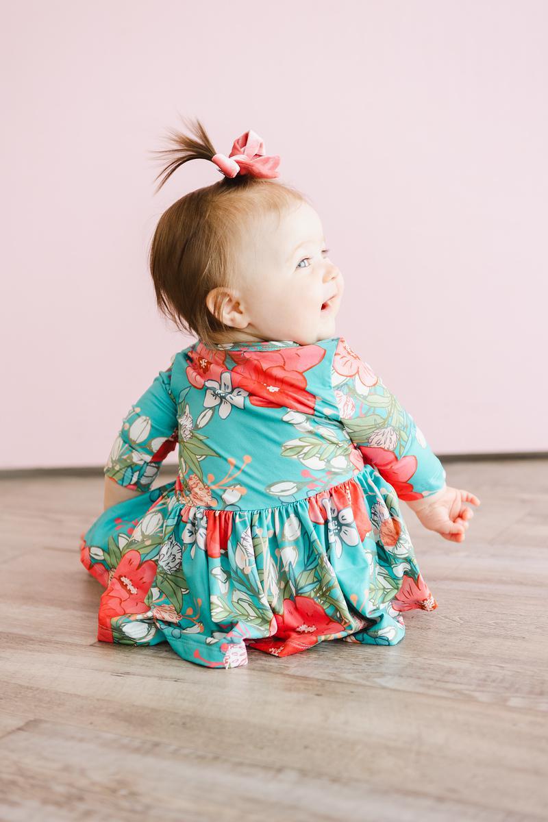 After The Rain Twirl Bodysuit Sleeve Infant Outfit - Everetts Place Boutique - Twirl Bodysuit - 3/4 Sleeve