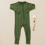 Little Joy Co. All Spruced Up Bamboo Zippy Romper With Non Slip Soles - Apparel & Accessories > Clothing > Baby & Toddler Clothing > Baby & Toddler Sleepwear