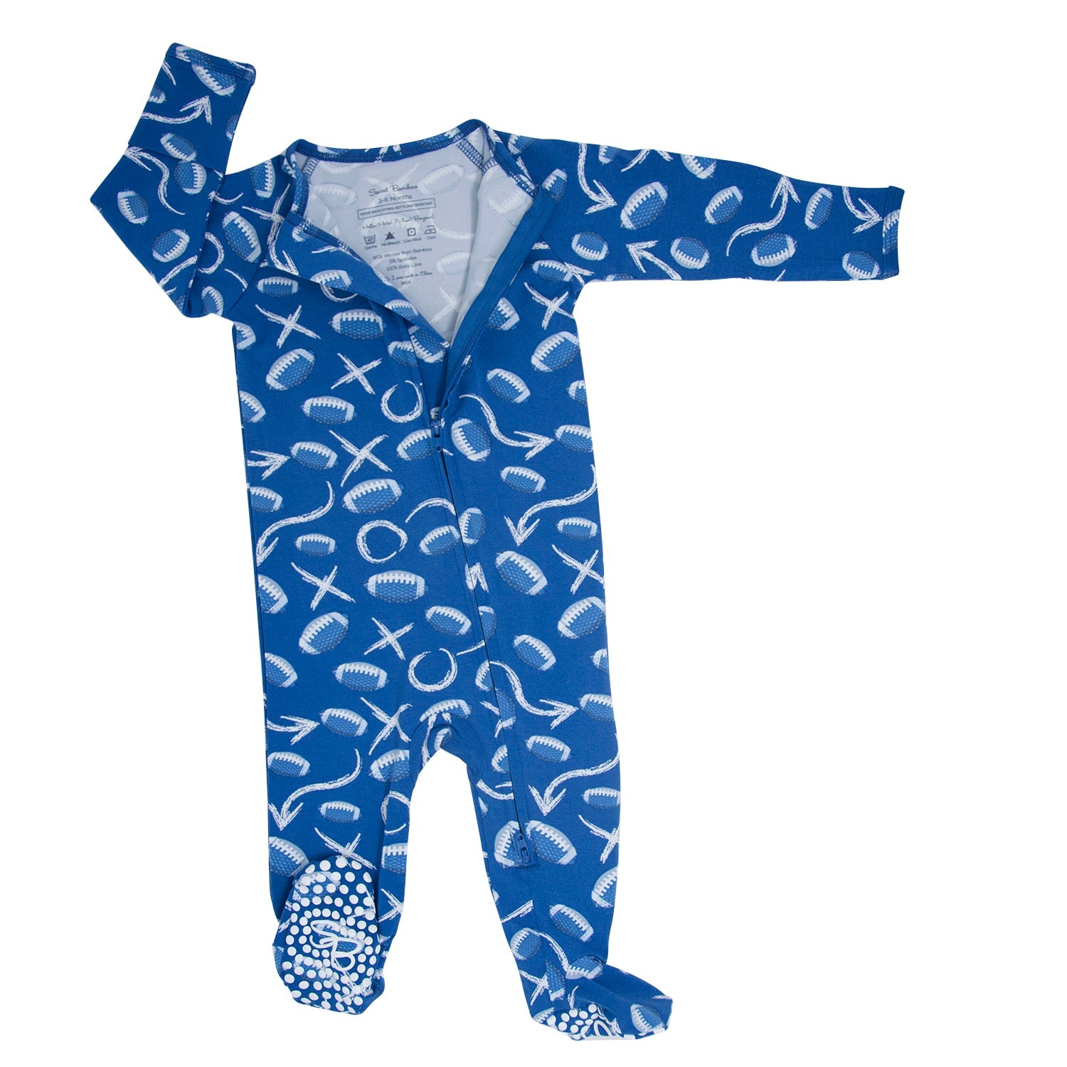 Allen Work Zipper Footie For Babies With Two Way Zip Sweet Bamboo Everetts Place: Online Boutique