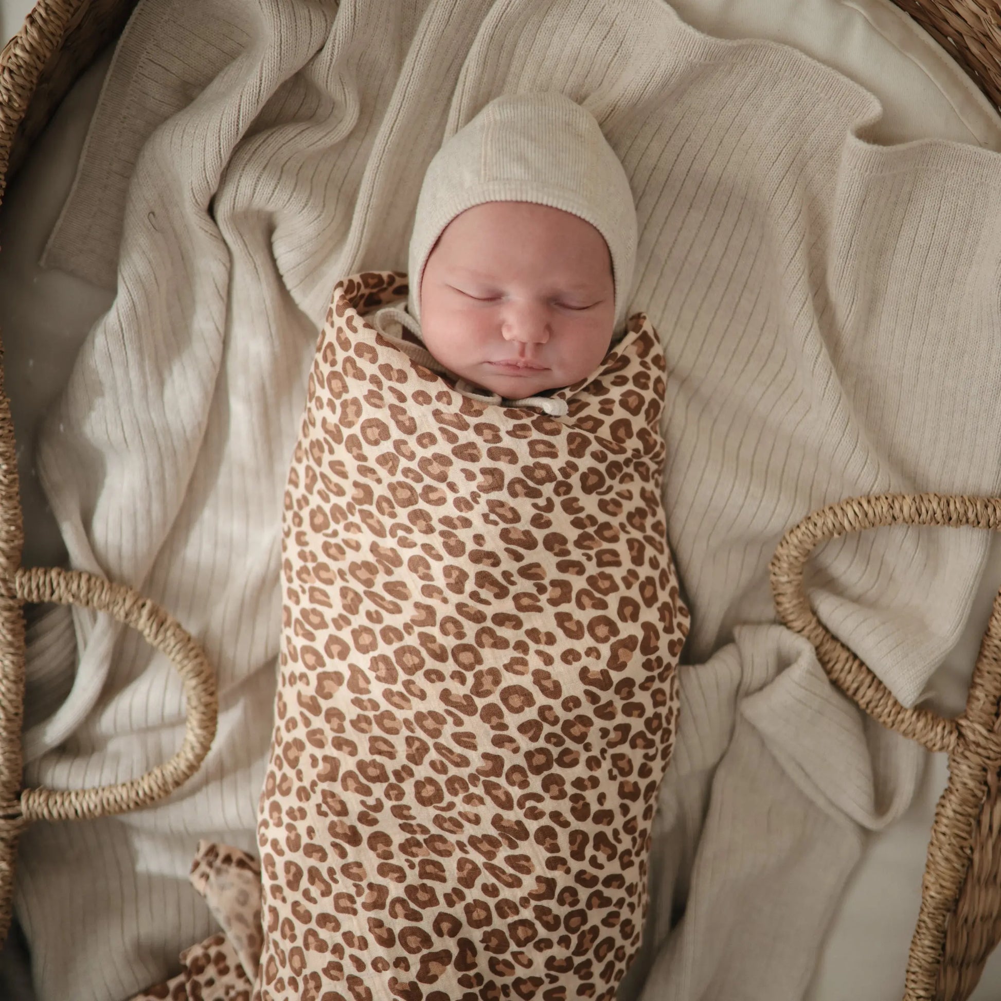 Organic Cotton Muslin Swaddle Blanket for Baby Cuddling and Nursing Mushie