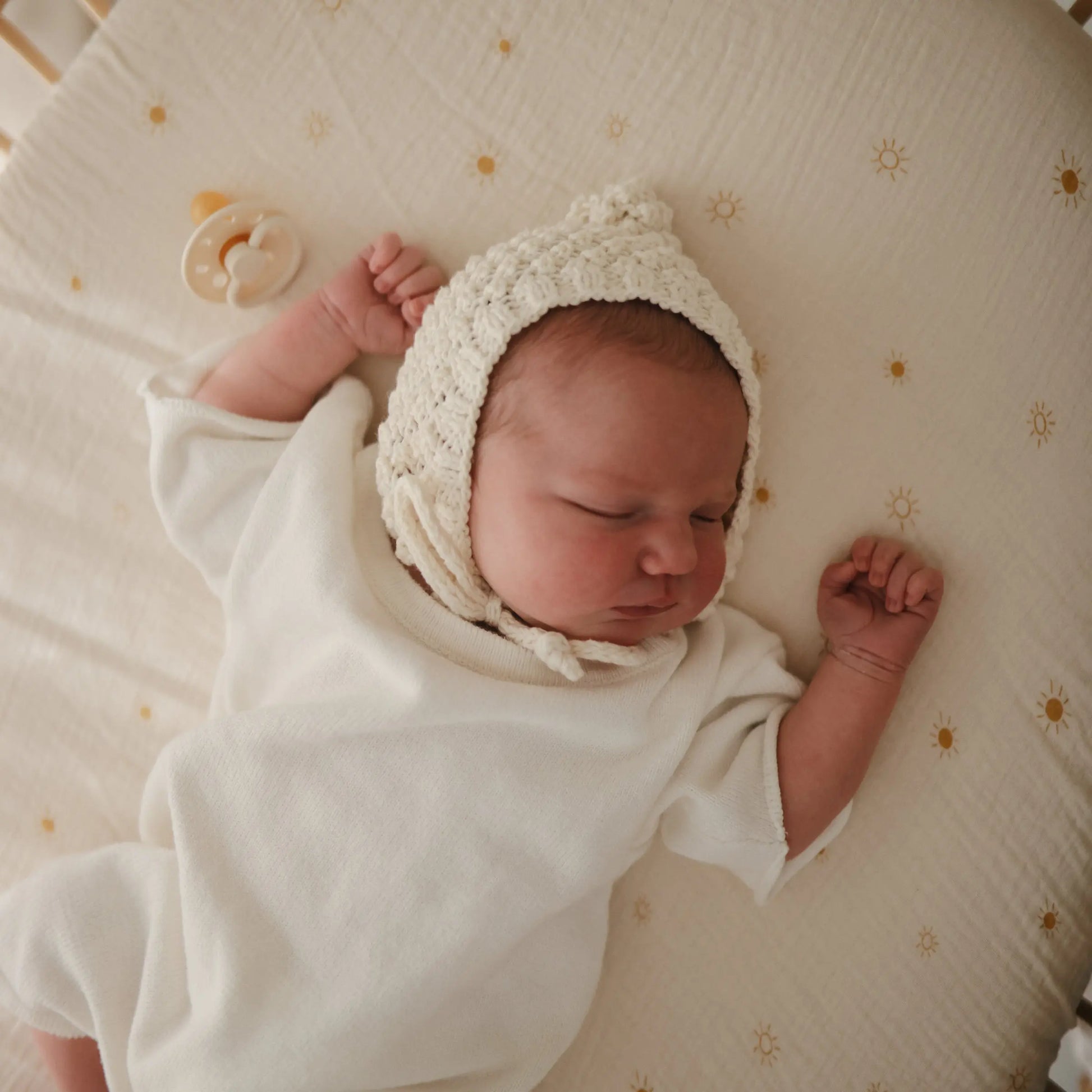 Mini Muslin Crib Sheet 100 Percent Cotton Extra Soft Breathable Fabric Full Elastic Edges Pre-Washed For Softness Mushie