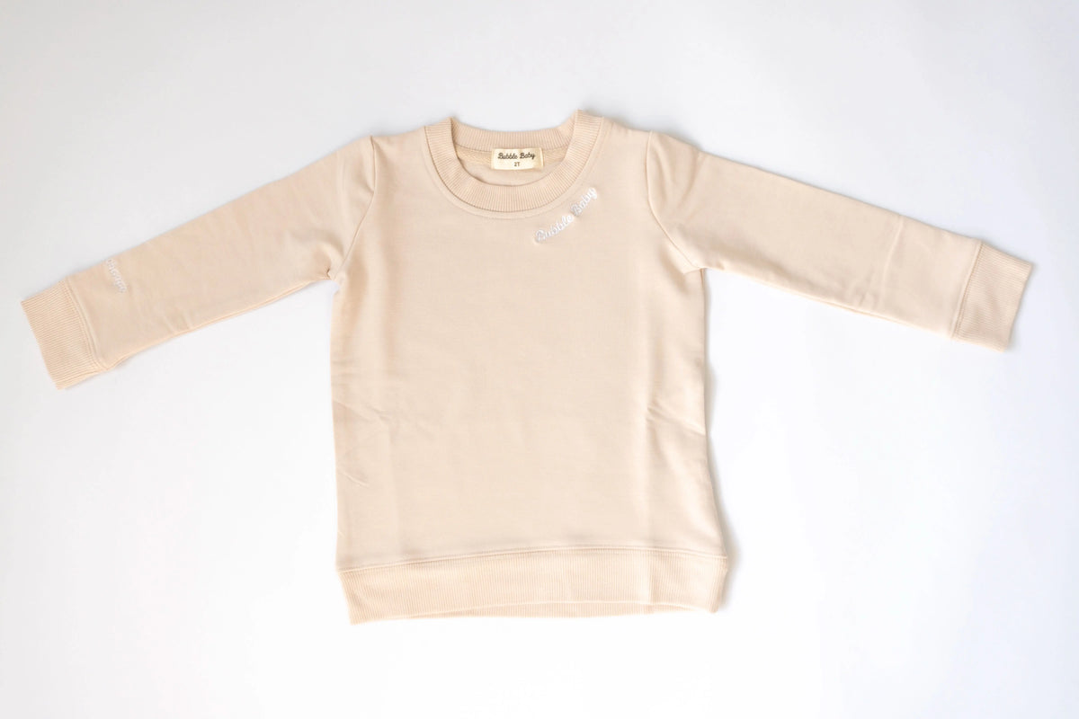 Bubble Baby Almond || Children's Bamboo Terry Sweatshirt - 