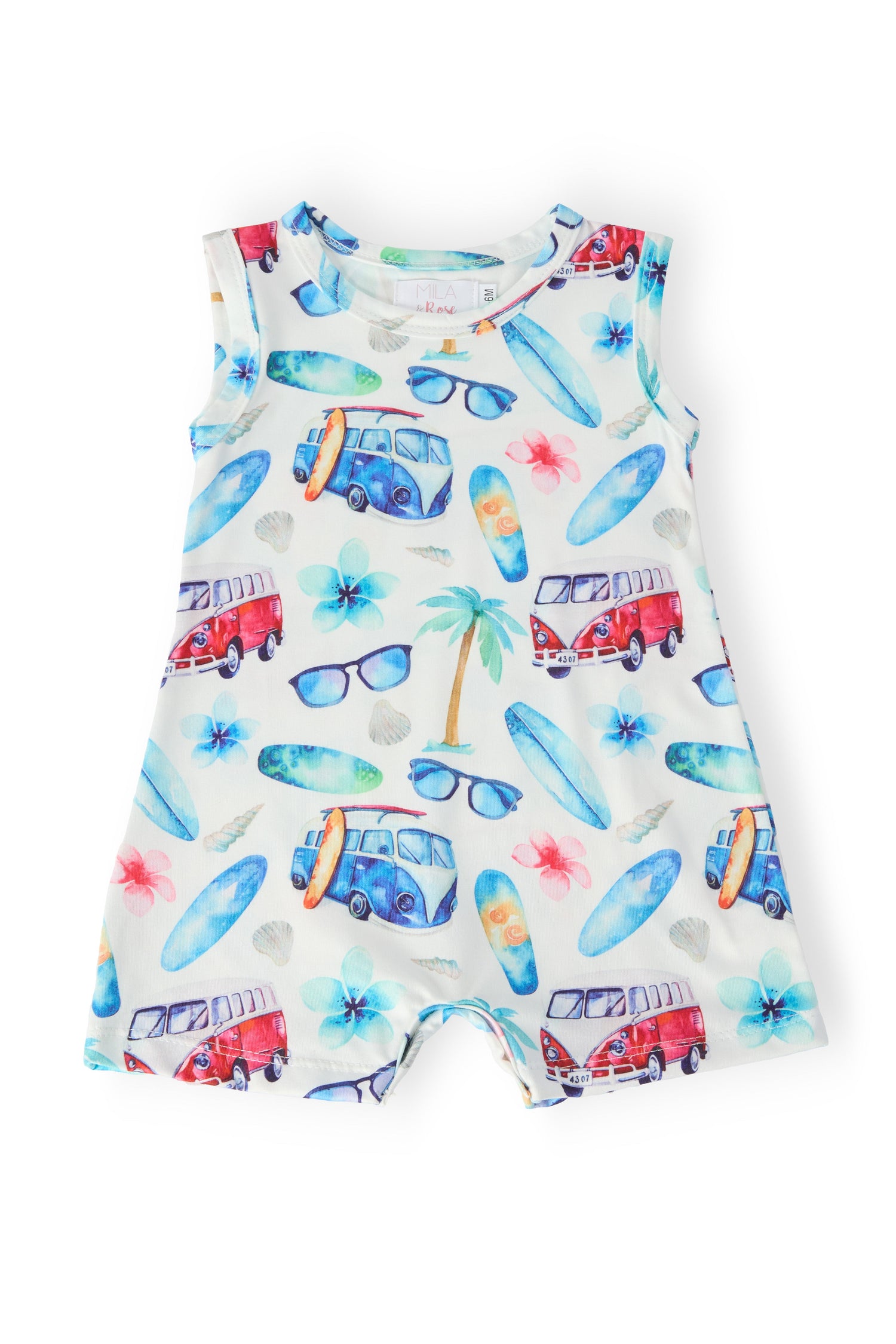 Mila & Rose organic baby Aloha Shorty One-Piece romper
