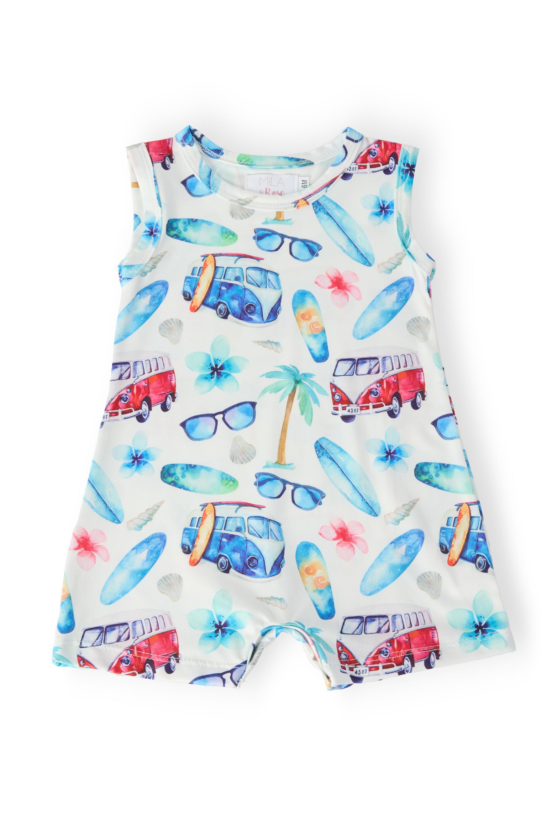 Mila & Rose organic baby Aloha Shorty One-Piece romper